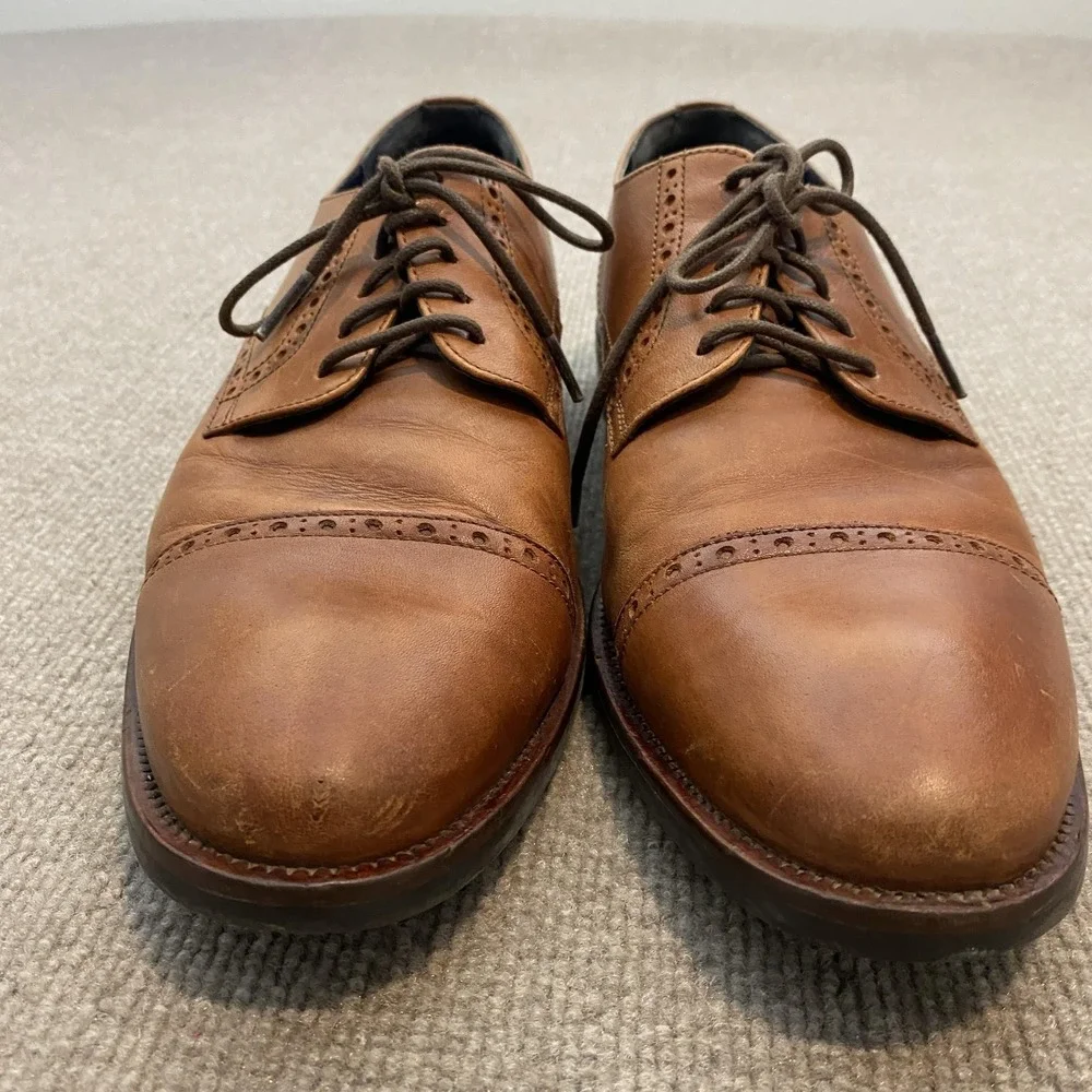 Cole Haan Grand.OS Shoes Mens Size 11.5 M Brown Leather Cap Toe Derby C26146